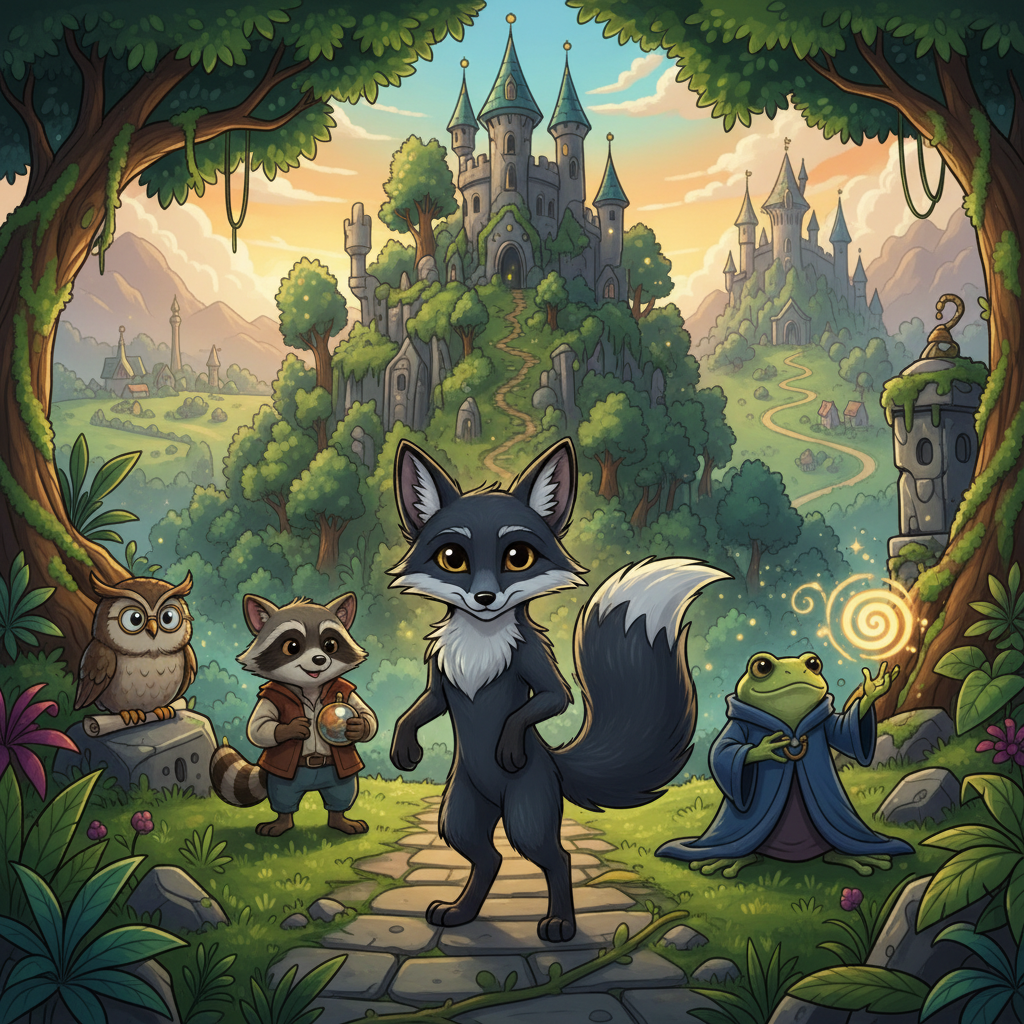 Corven and the Enchanted Isle - Jabali AI Poster