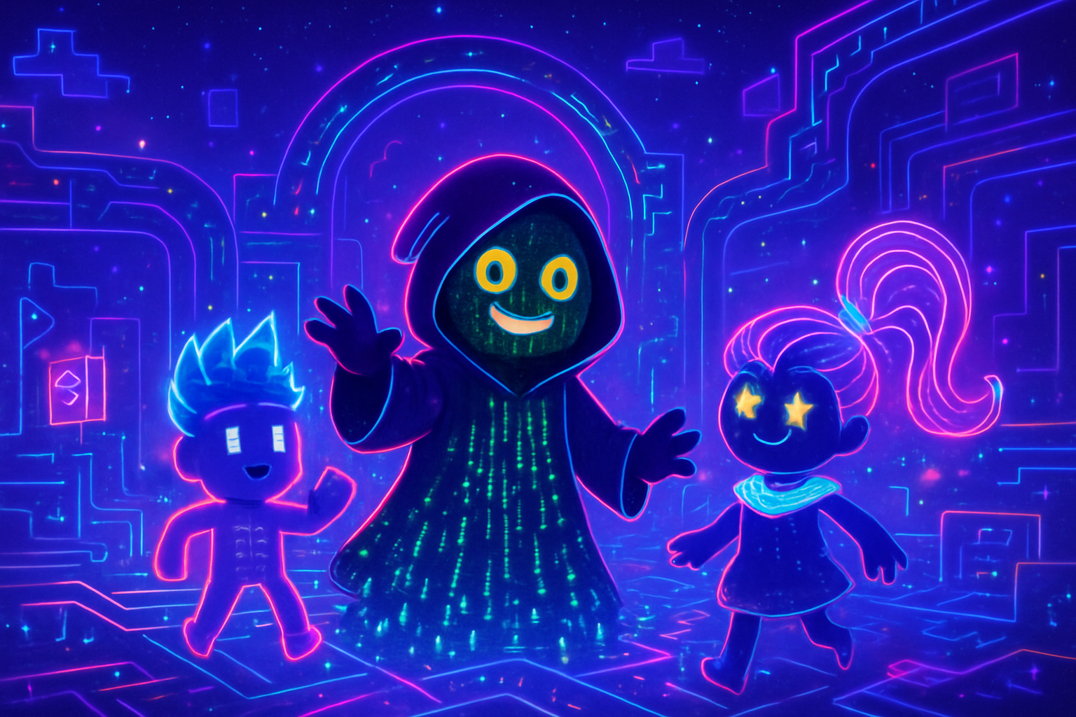 Neon Code Quest - Trivia Game by Jabali AI