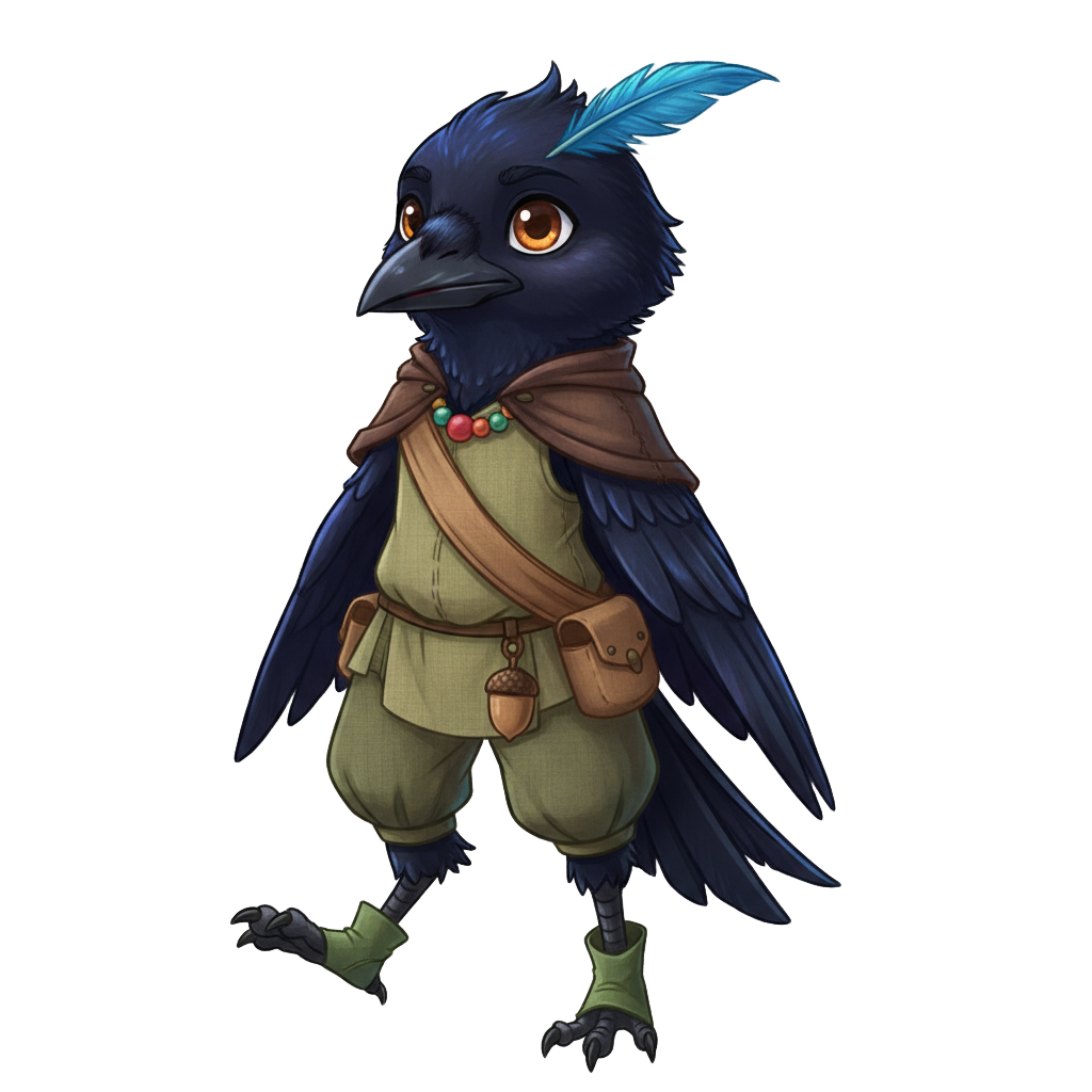 Kuro the Curious Crow - Character Life Simulation by Jabali AI