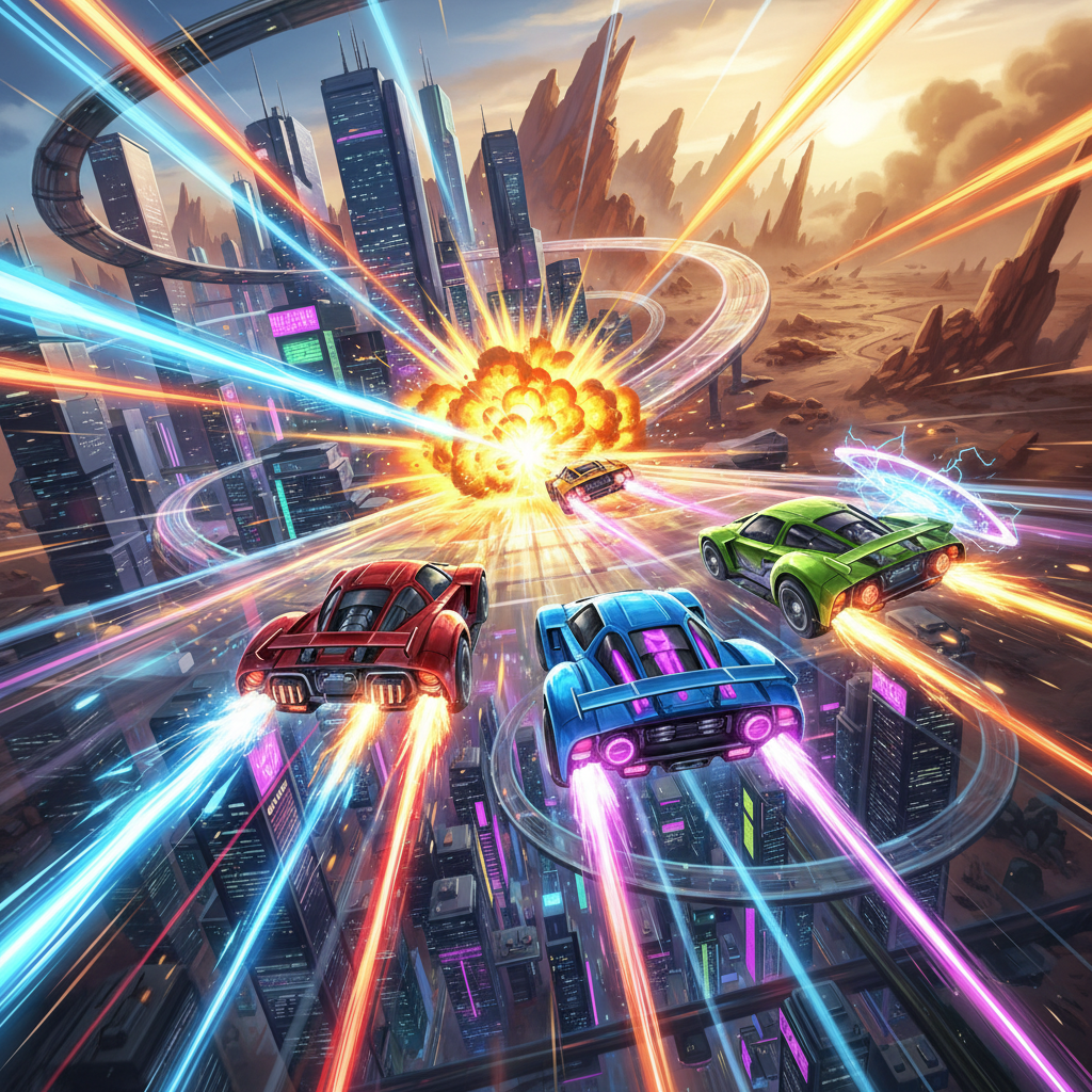 Turbo Rivals: Neon Combat - 3D Racing by Jabali AI