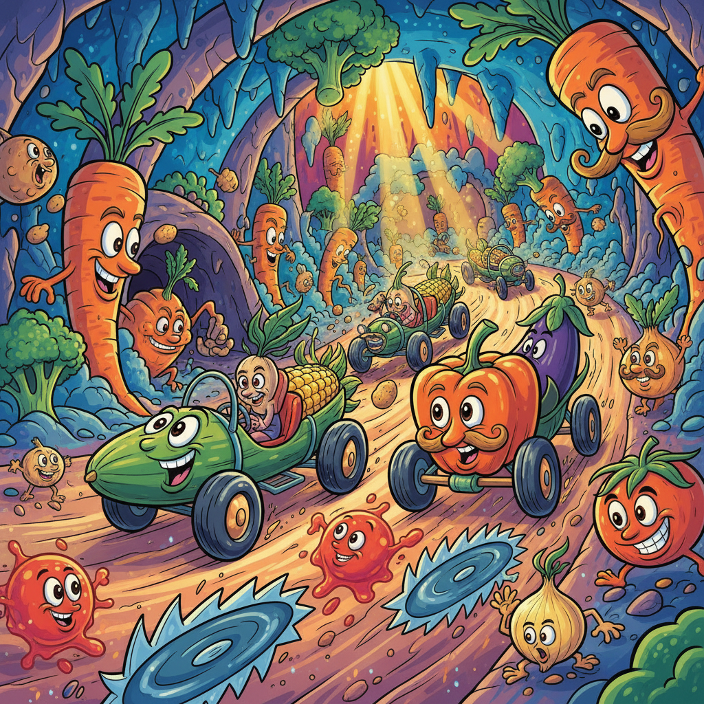 Veggie Cavern Racers - 3D Racing by Jabali AI