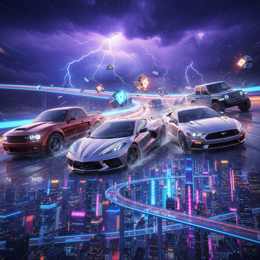 Neon Clash: Circuit Carnage - 3D Racing by Jabali AI