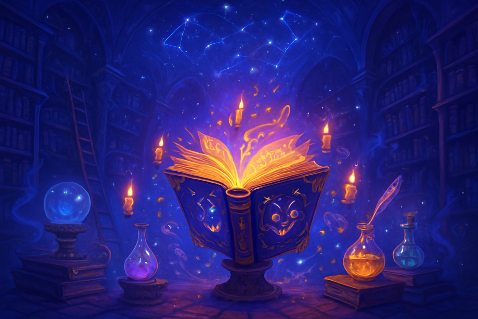 Spellbook Secrets: Midnight Library - Trivia Game by Jabali AI