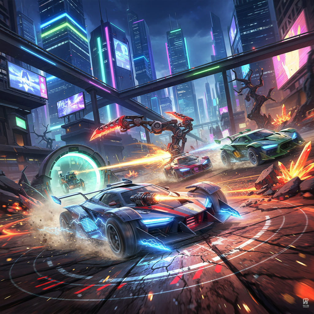 Neon Rivals: Combat Rush - 3D Racing by Jabali AI
