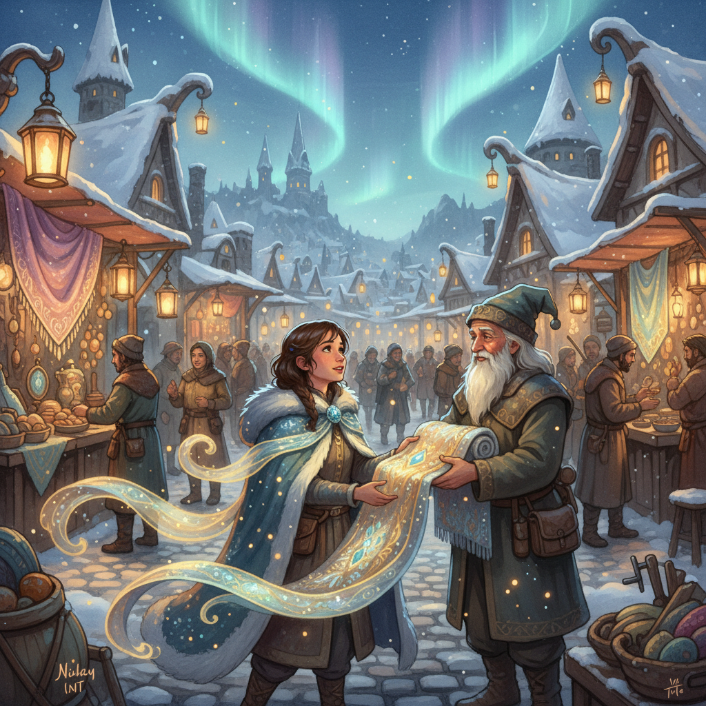 Lanterns of Wintermarket - Jabali AI Poster