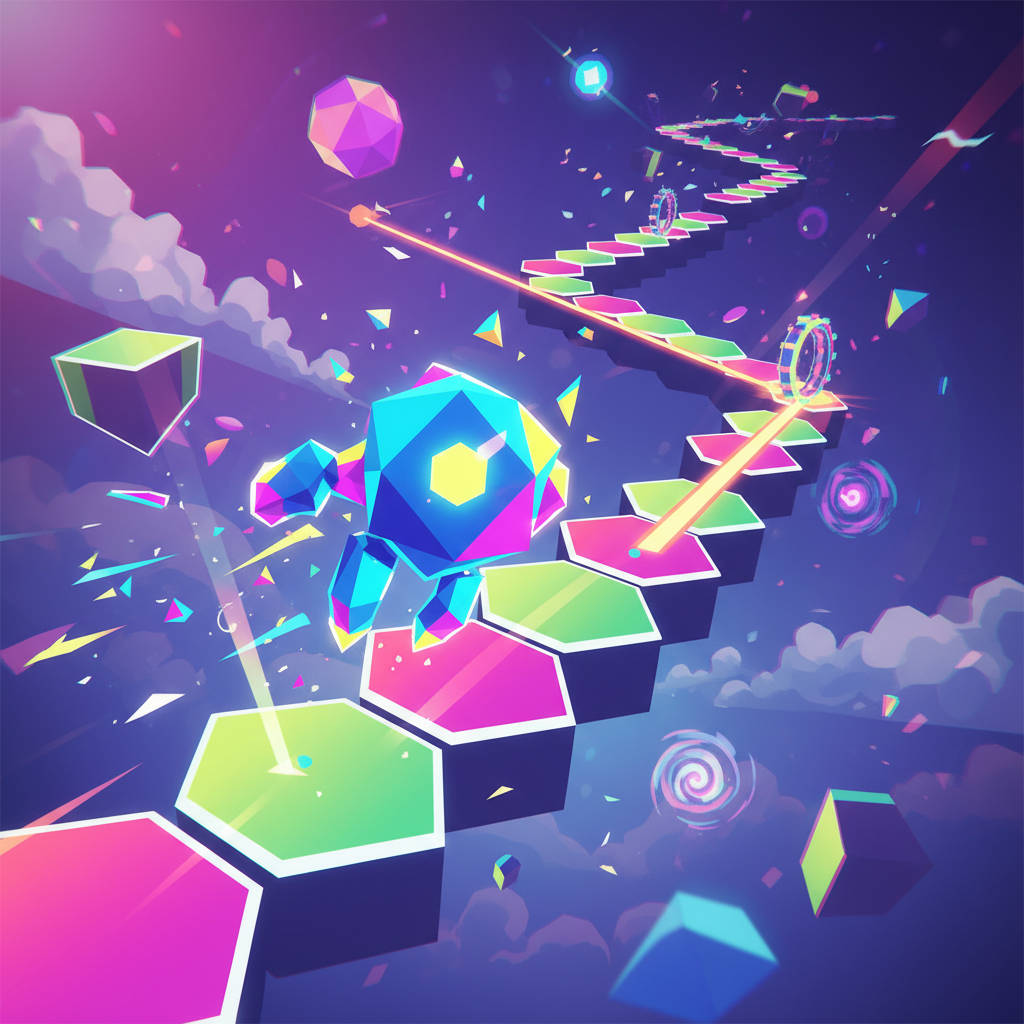 Pixel Prism Run - Rhythm Platformer by Jabali AI
