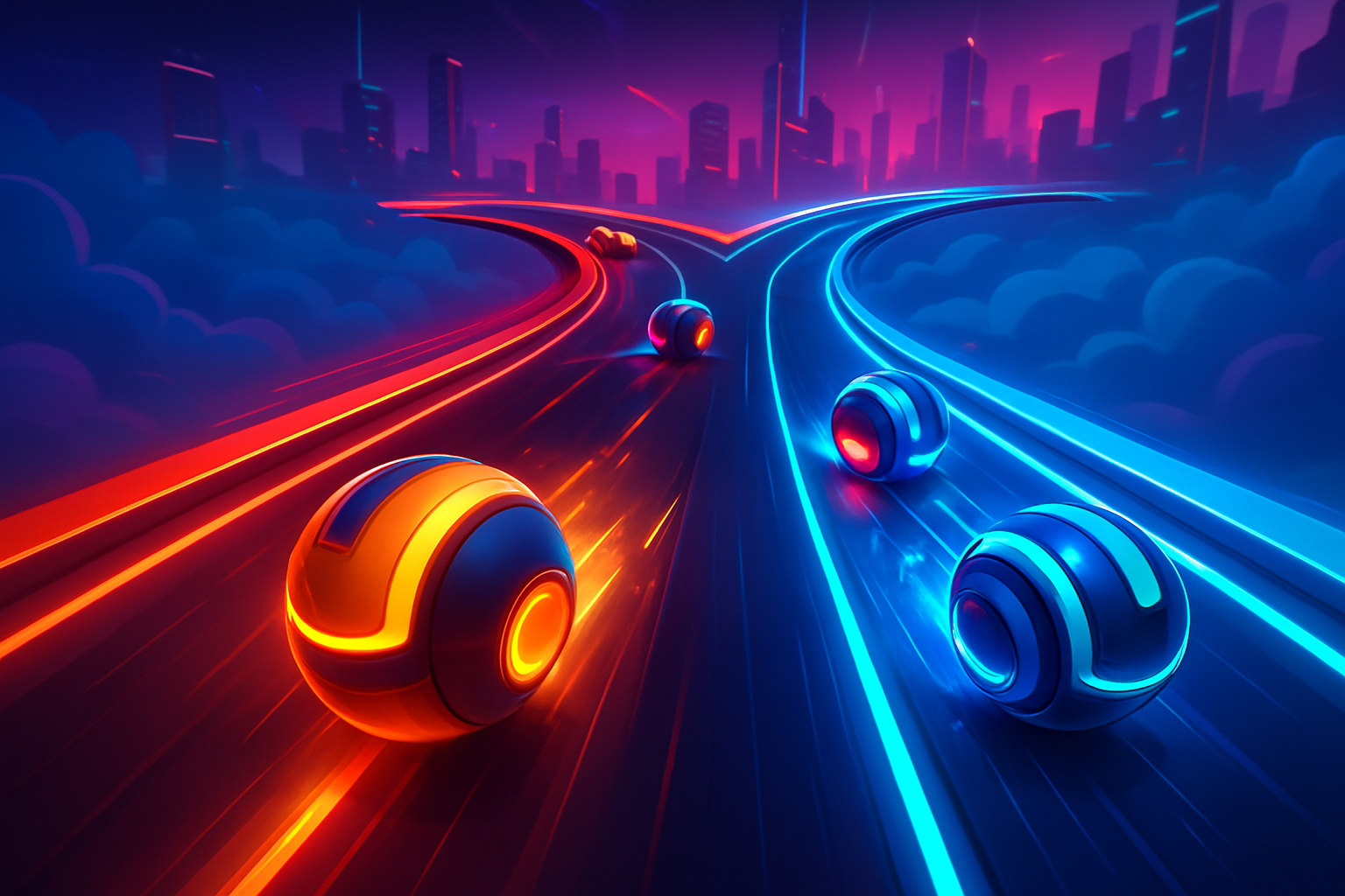 Neon Split: Skyway Showdown - 3D Racing by Jabali AI