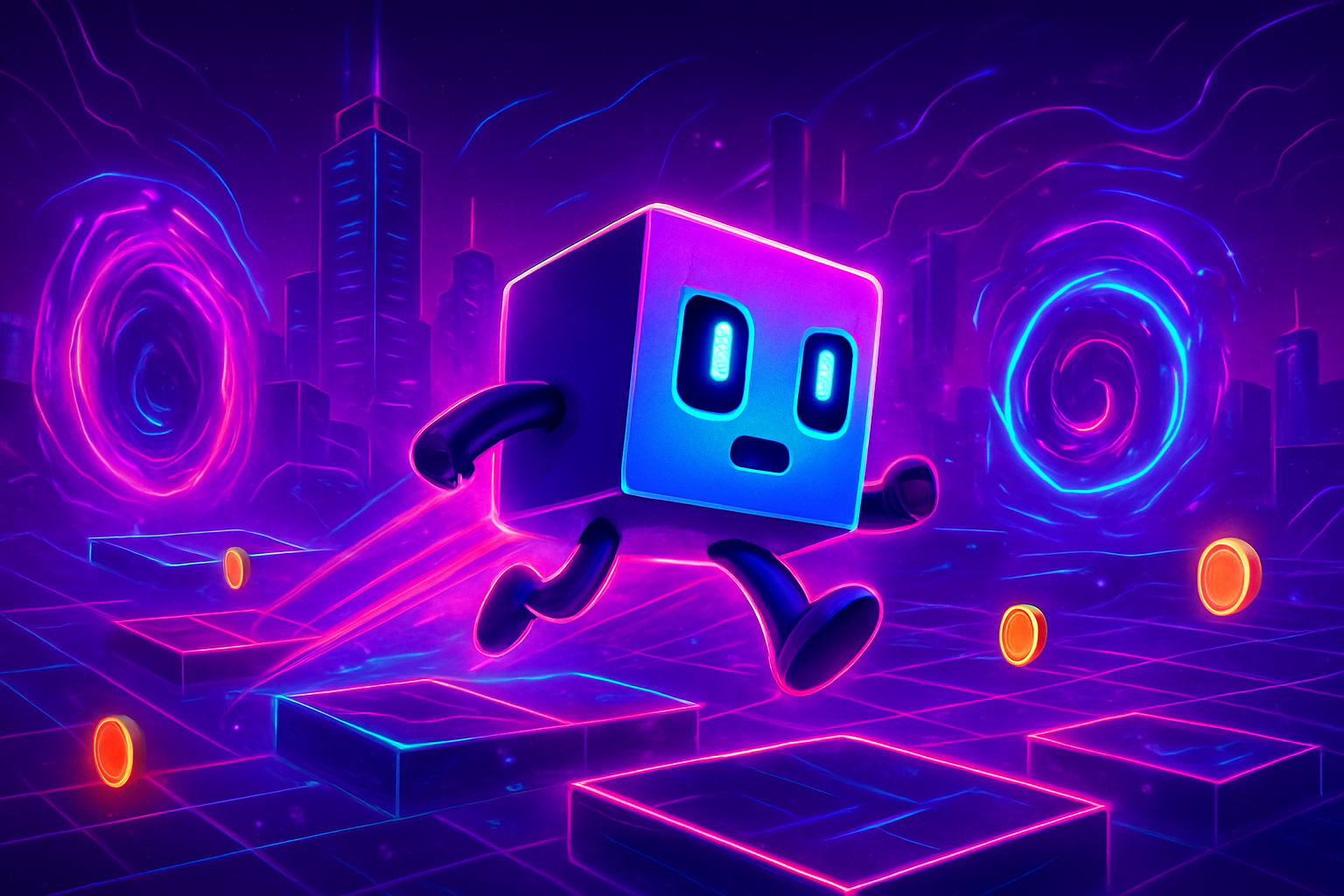 Neon Dash City - Rhythm Platformer by Jabali AI