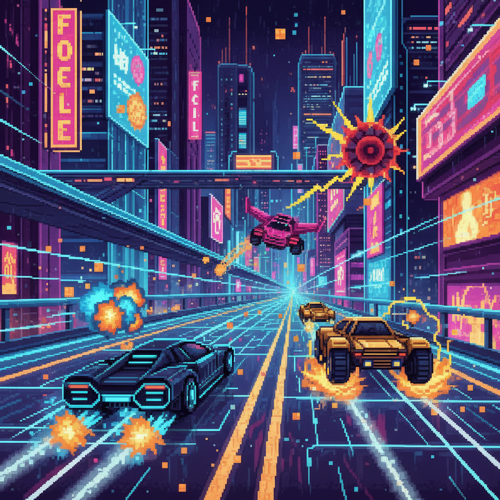 Neon Circuit Rivals - Jabali AI Poster