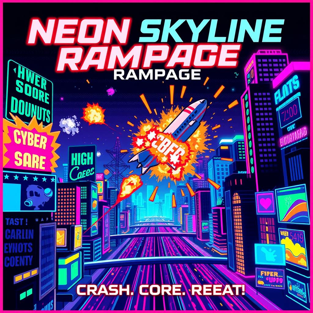 Neon Skyline Rampage - Strategic Defense Arcade by Jabali AI
