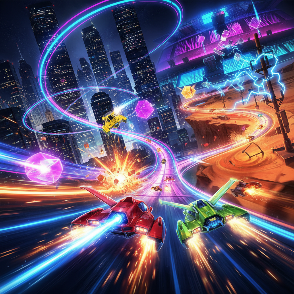 Neon Velocity: Arena Combat - 3D Racing by Jabali AI