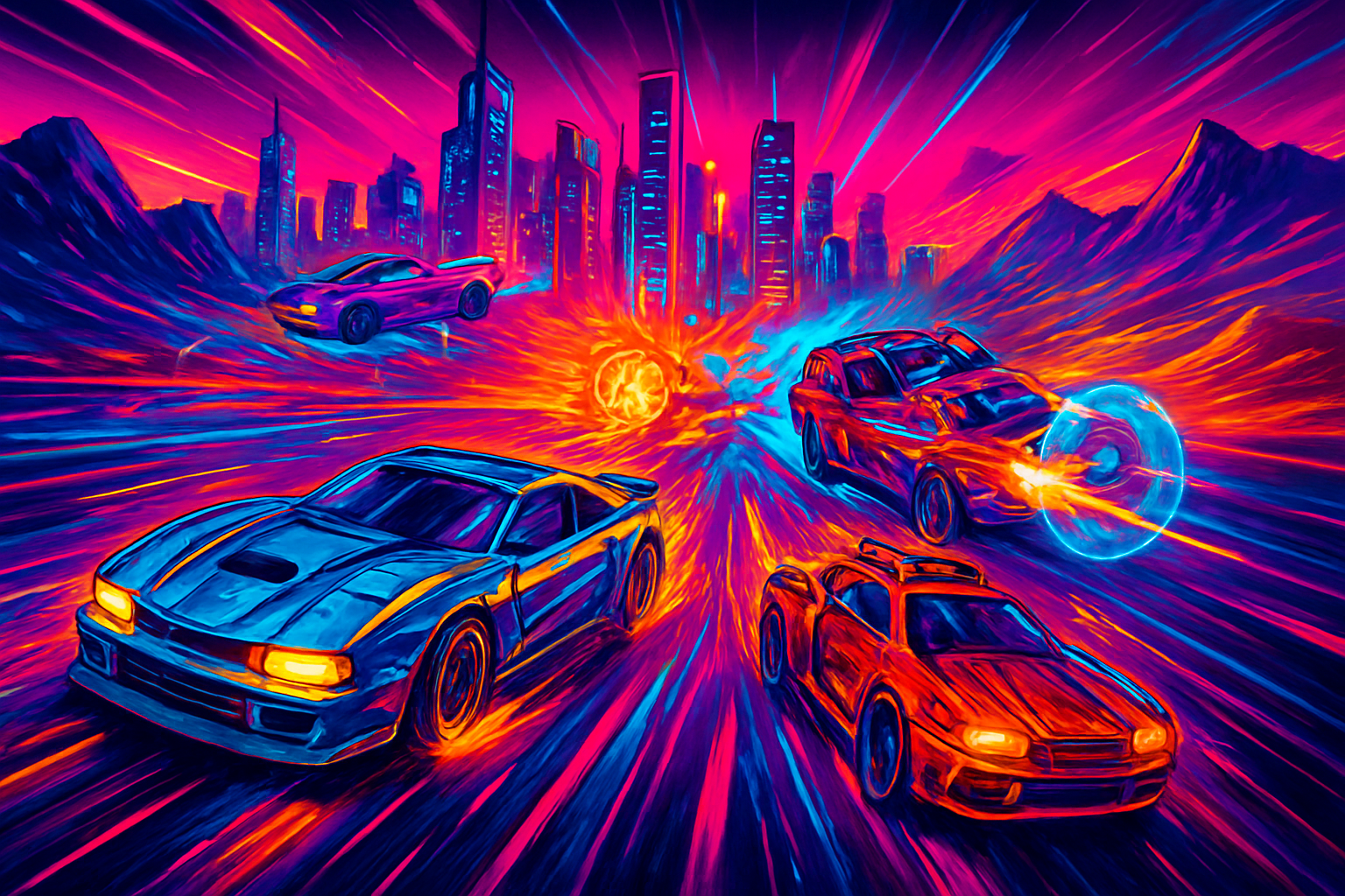 Neon Fury Racers - 3D Racing by Jabali AI