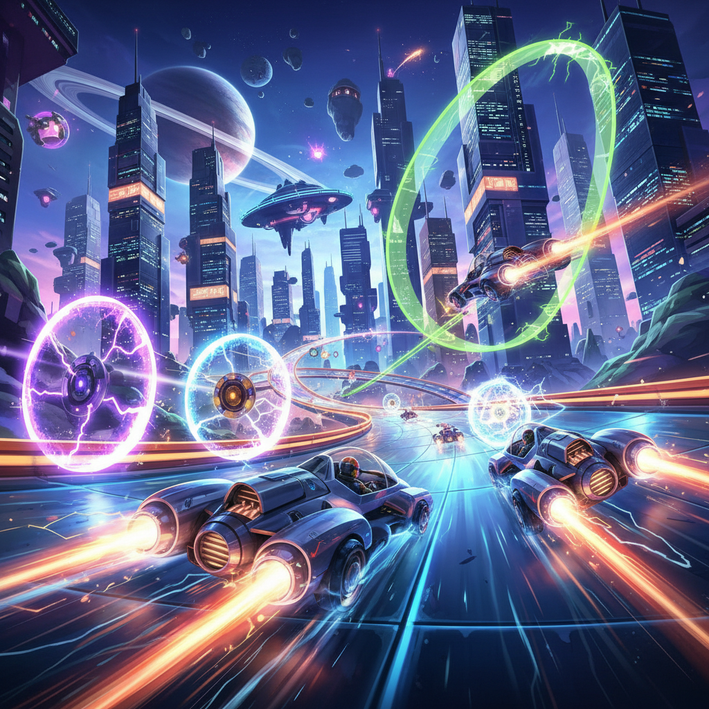 Velocity Shift: Neon Rivals - Jabali AI Poster