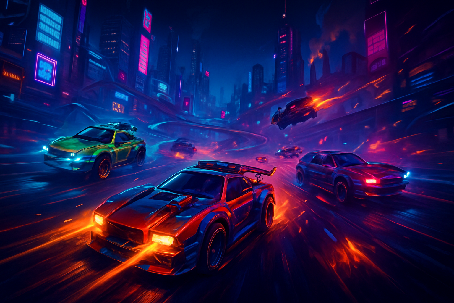 Neon Rush: Urban Outrun - 3D Racing by Jabali AI