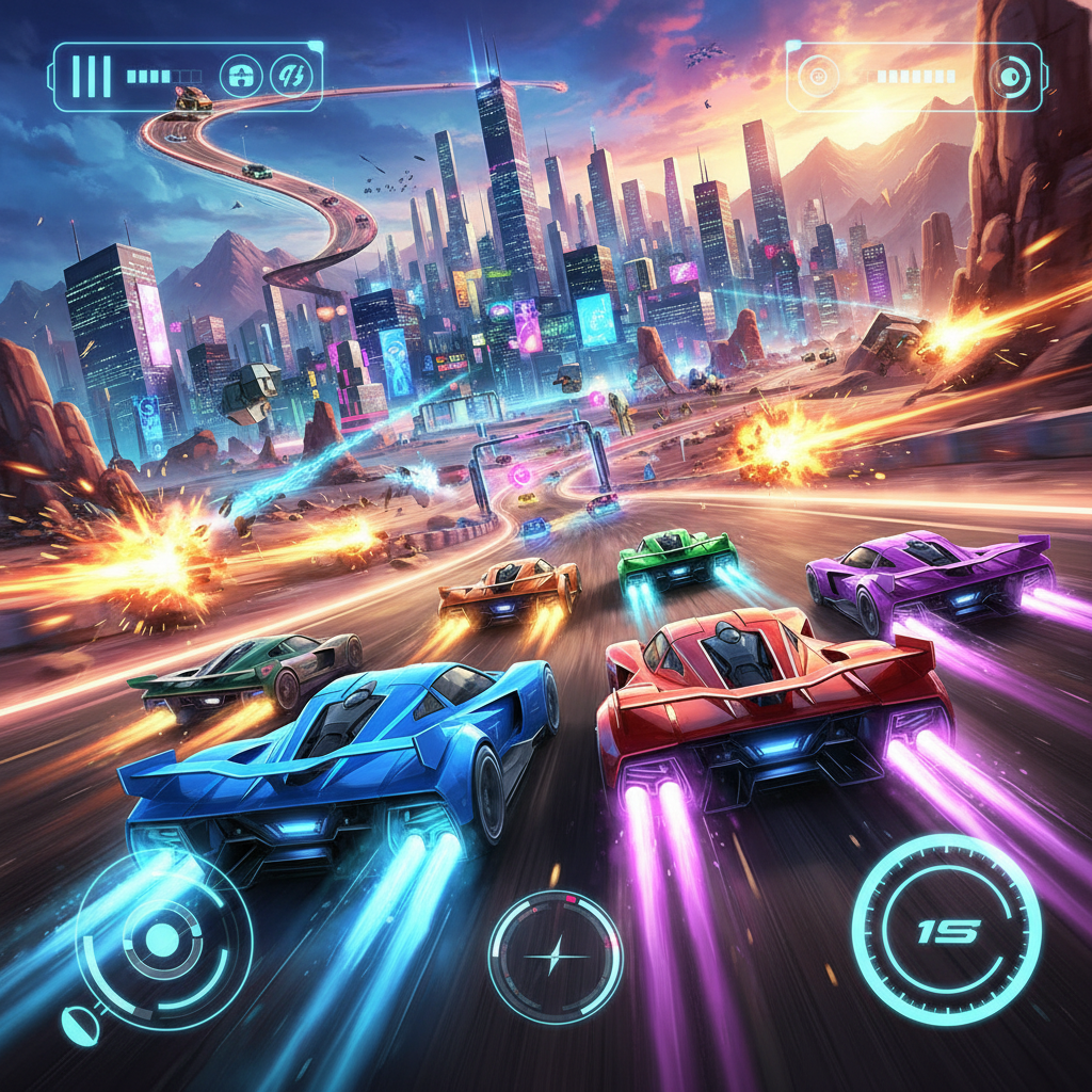 Neon Velocity: Combat Racer - 3D Racing by Jabali AI