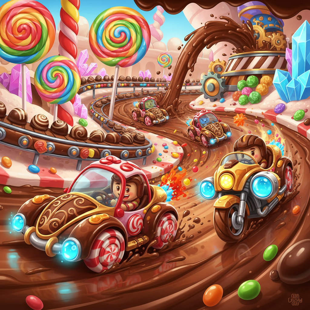 Chocolate Circuit Showdown - 3D Racing by Jabali AI