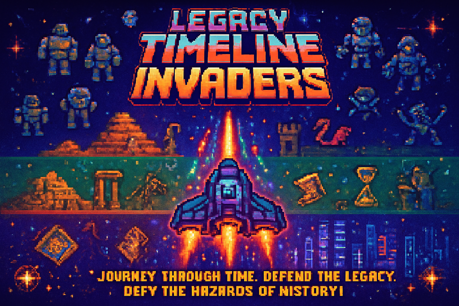Legacy Timeline Invaders - Fixed Shooter Arcade by Jabali AI