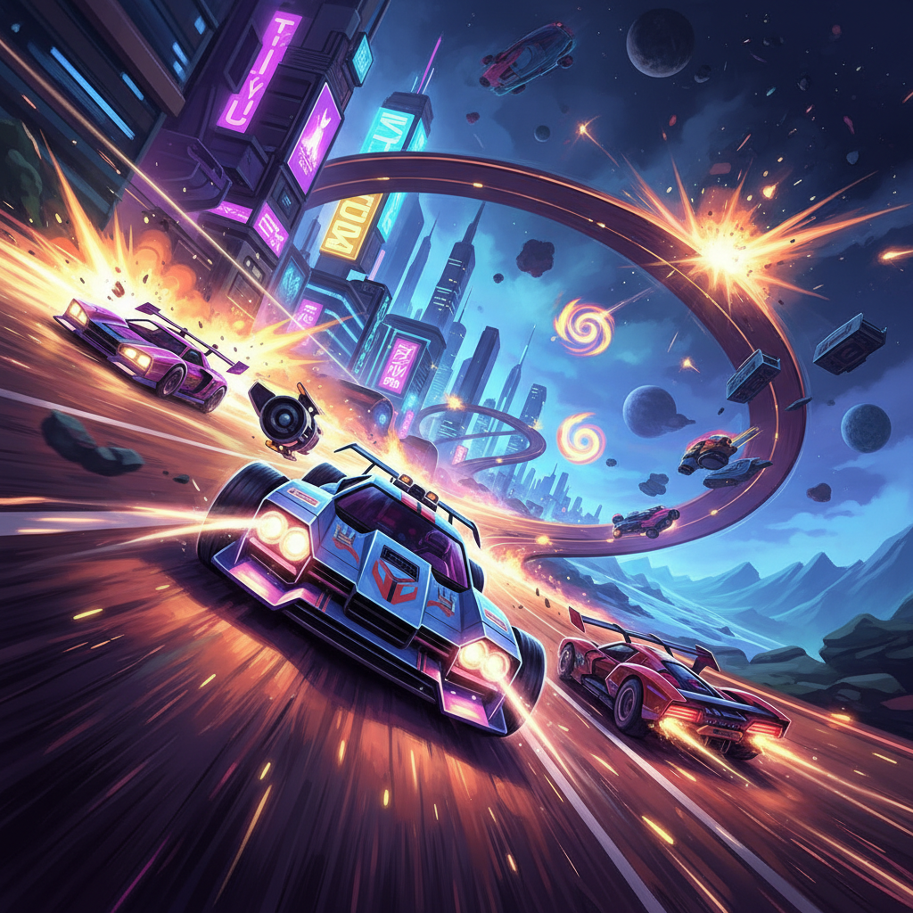 Neon Velocity: Interstellar Rivals - 3D Racing by Jabali AI