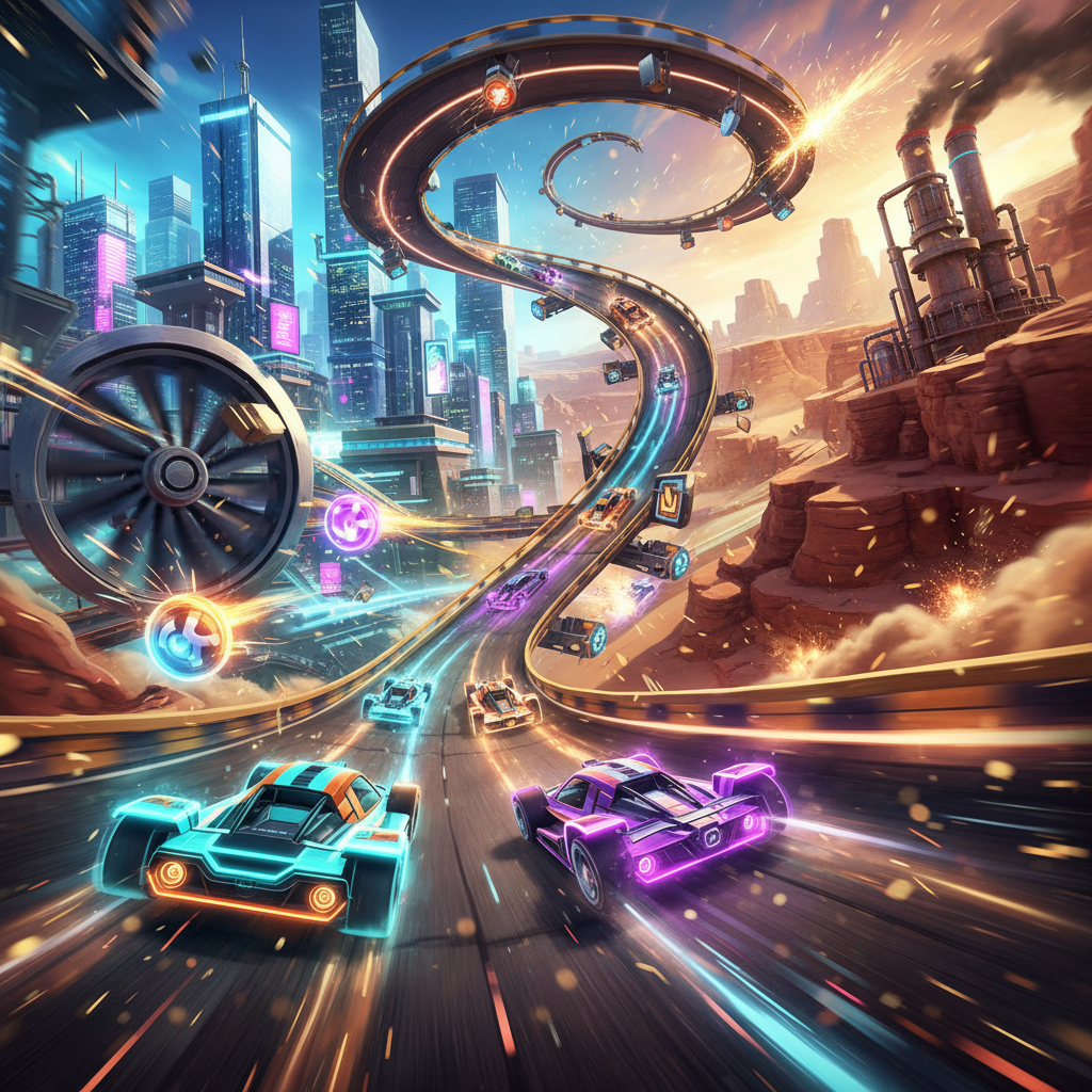 Neon Velocity: Turbo Combat - 3D Racing by Jabali AI