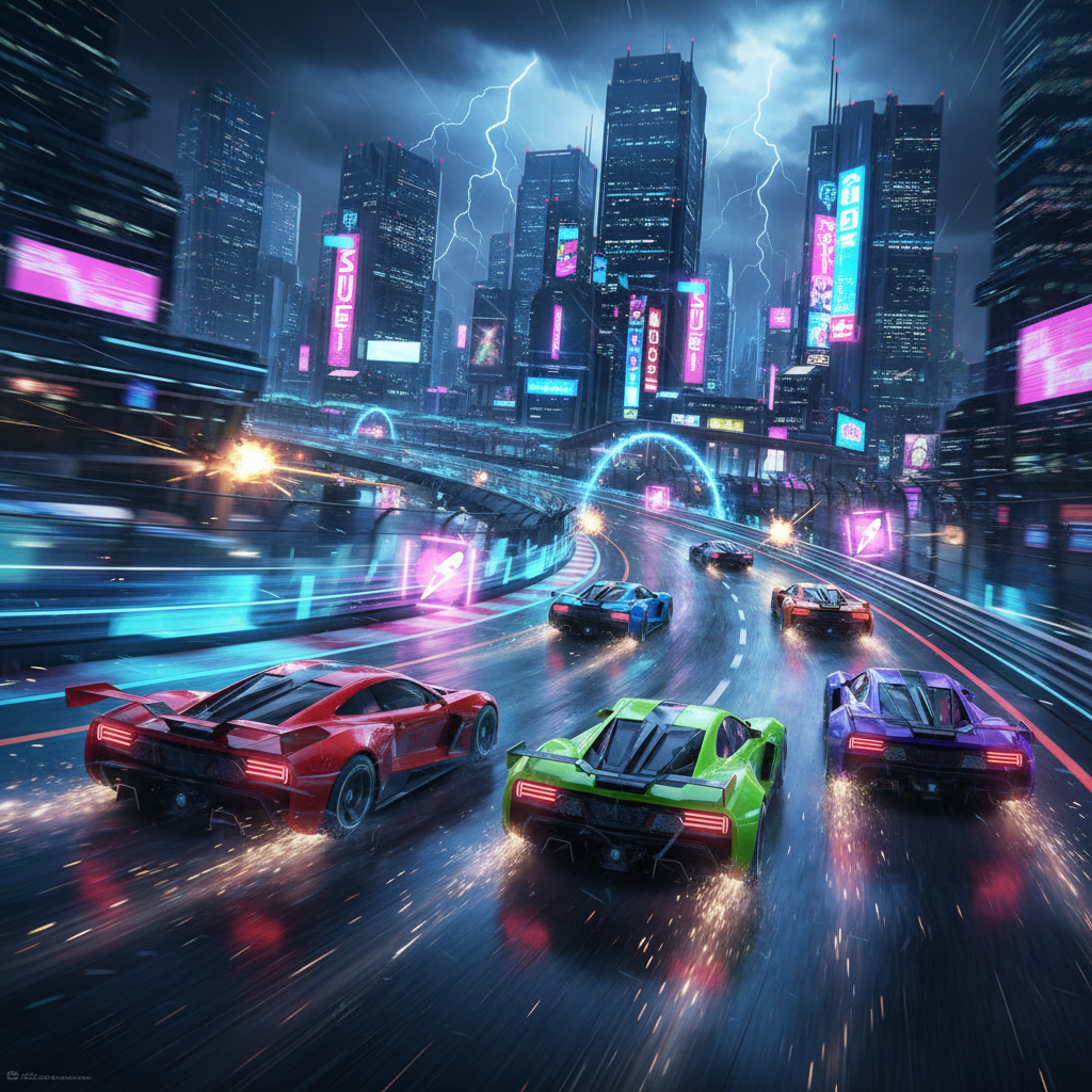 Neon Velocity: Combat Rush - 3D Racing by Jabali AI