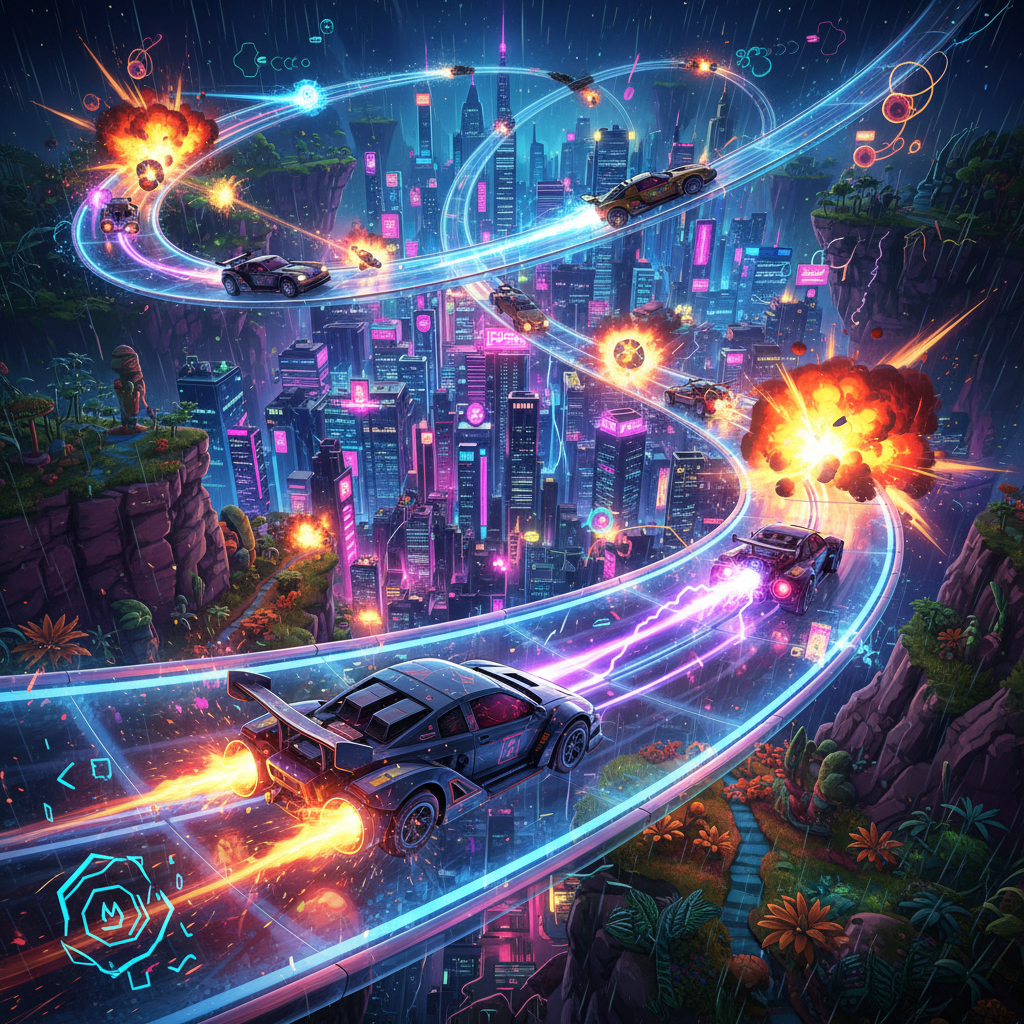 Neon Velocity: Combat Racing - 3D Racing by Jabali AI