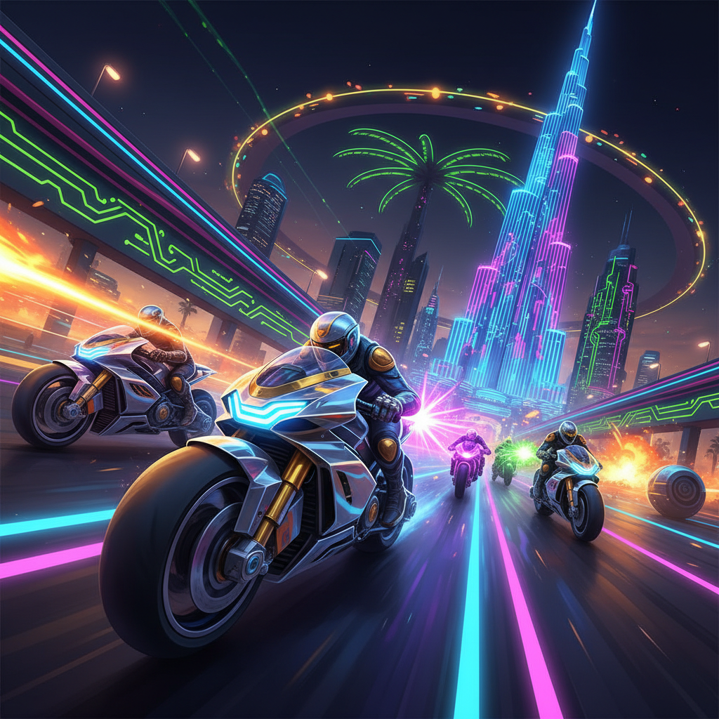 Dubai Neon Riders - 3D Racing by Jabali AI