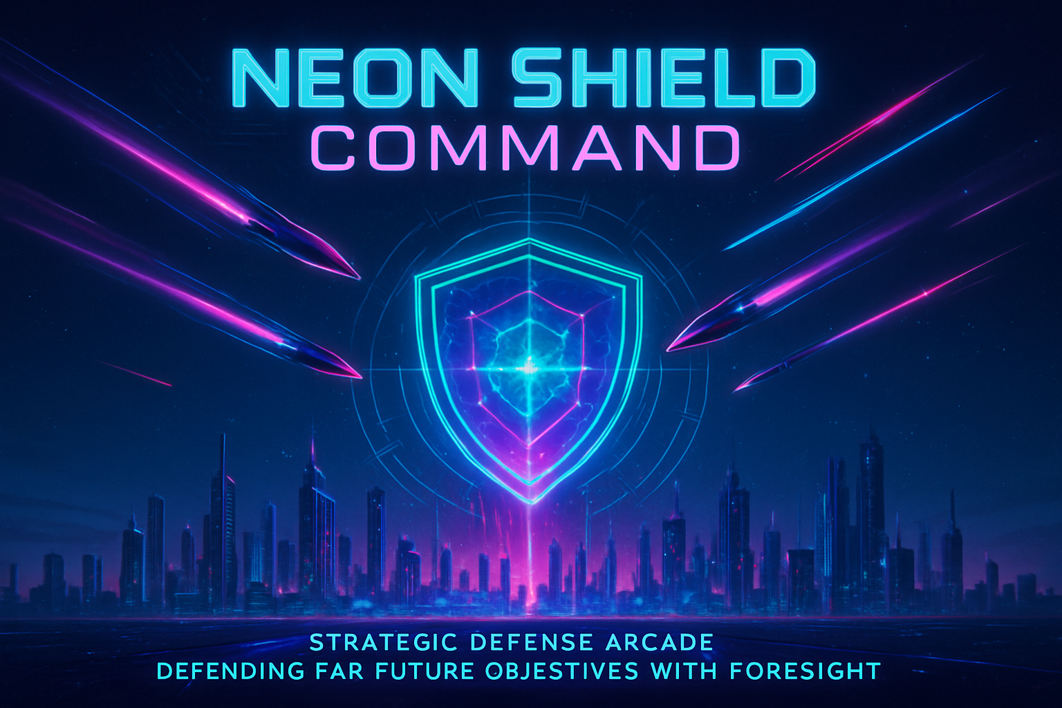 Neon Shield Command - Strategic Defense Arcade by Jabali AI