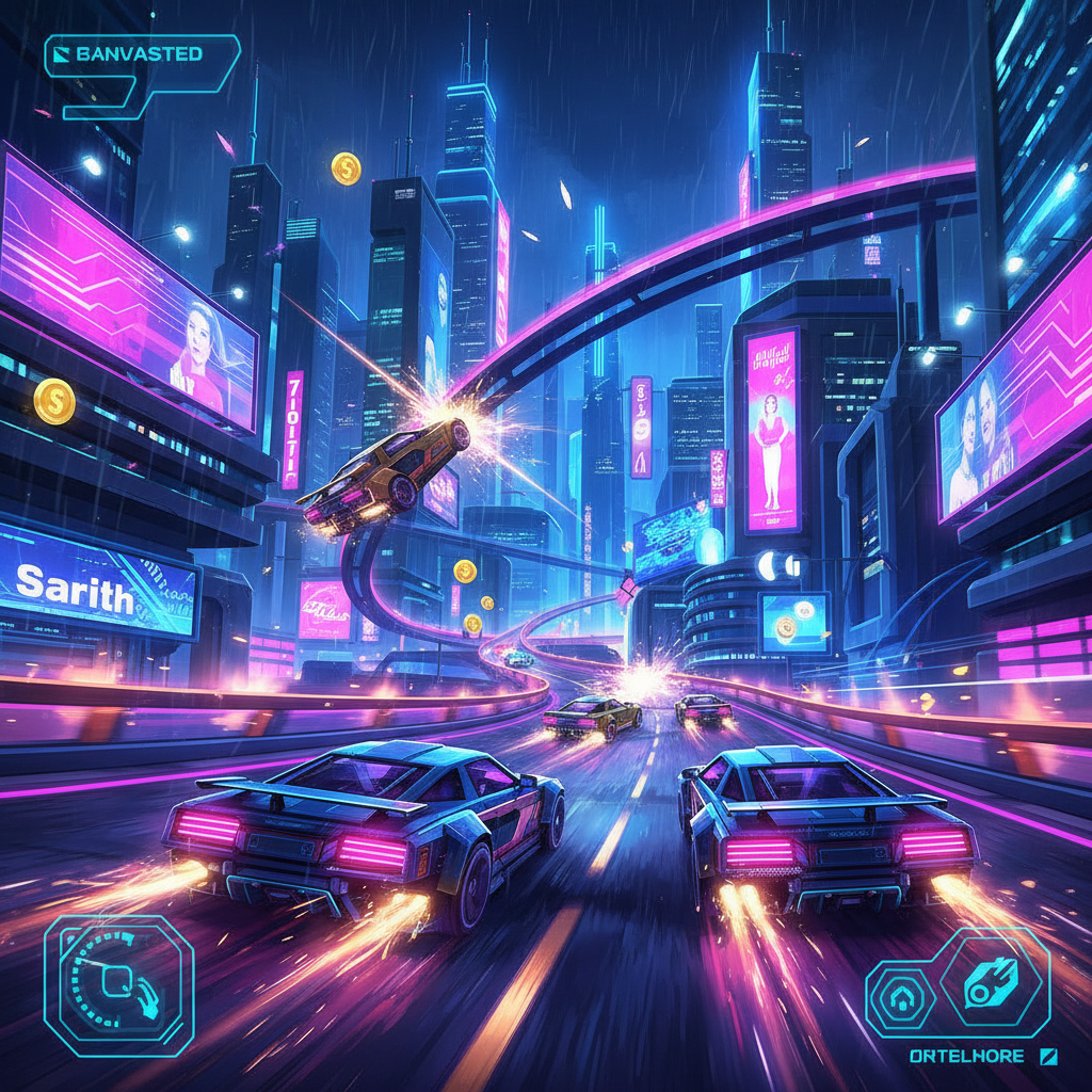 Neon Velocity: Cyber City Clash - Jabali AI Poster