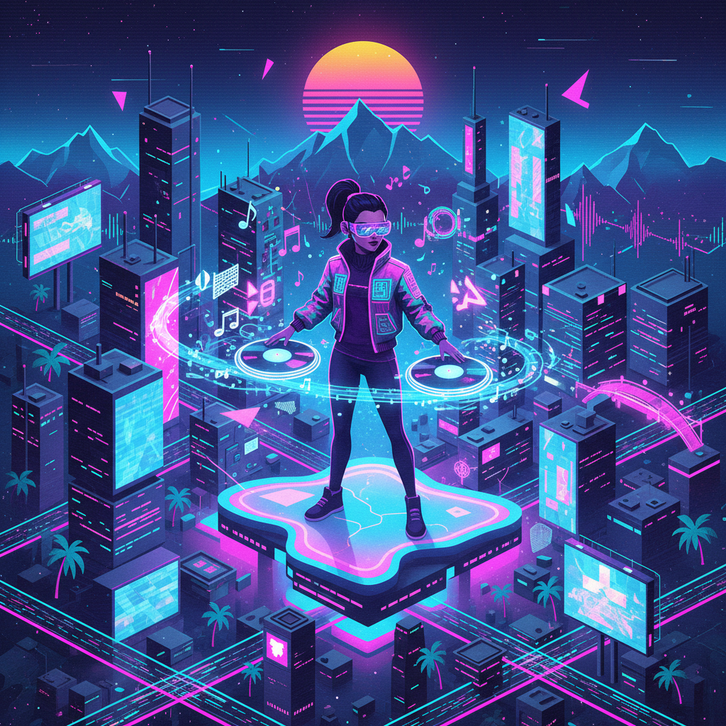 Quantum Beat Metropolis - Rhythm Platformer by Jabali AI