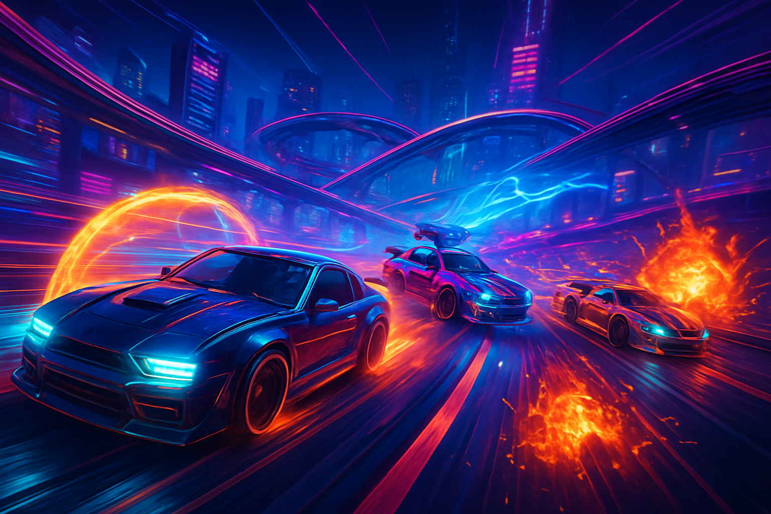 Neon Velocity: Combat Racers - 3D Racing by Jabali AI