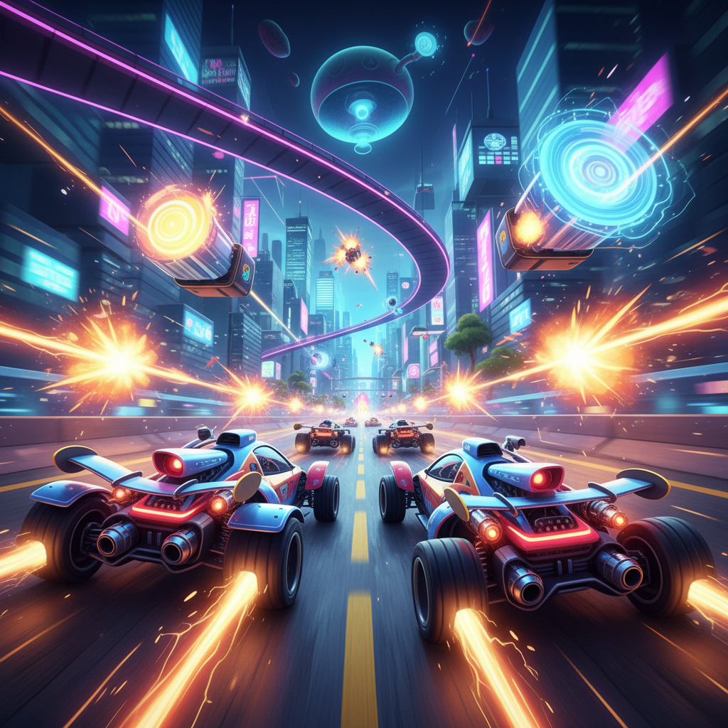 Neon Rush: Combat Circuit - 3D Racing by Jabali AI