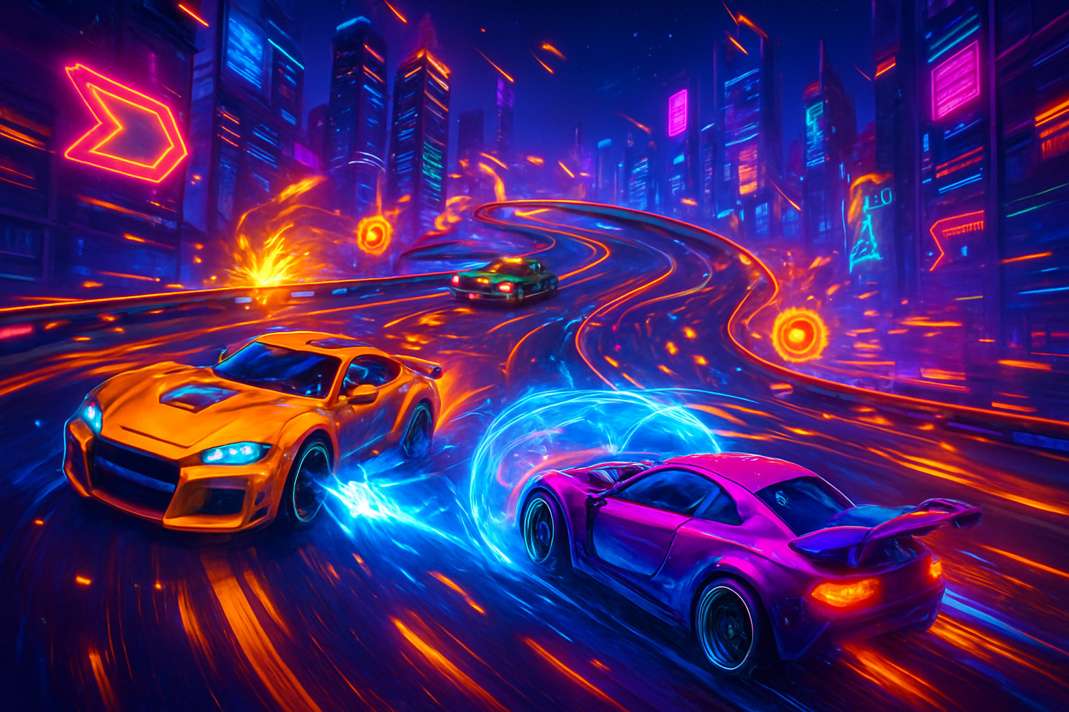 Neon Rush: Combat Racers - 3D Racing by Jabali AI