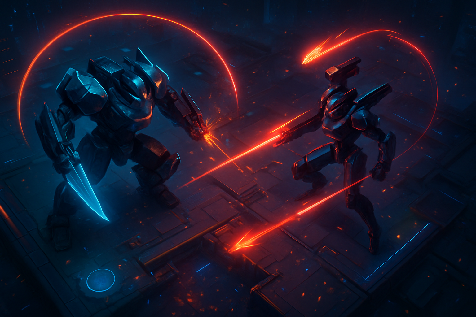 Neon Mech Brawl - Directional Shooter by Jabali AI