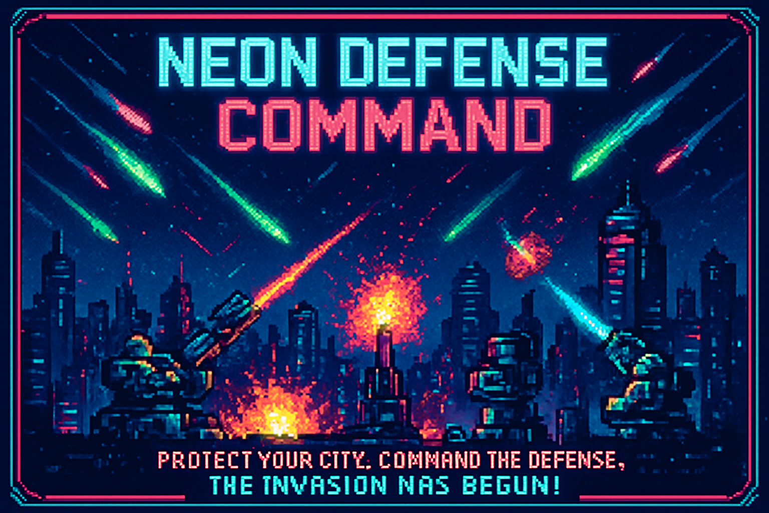 Neon Defense Command - Strategic Defense Arcade by Jabali AI