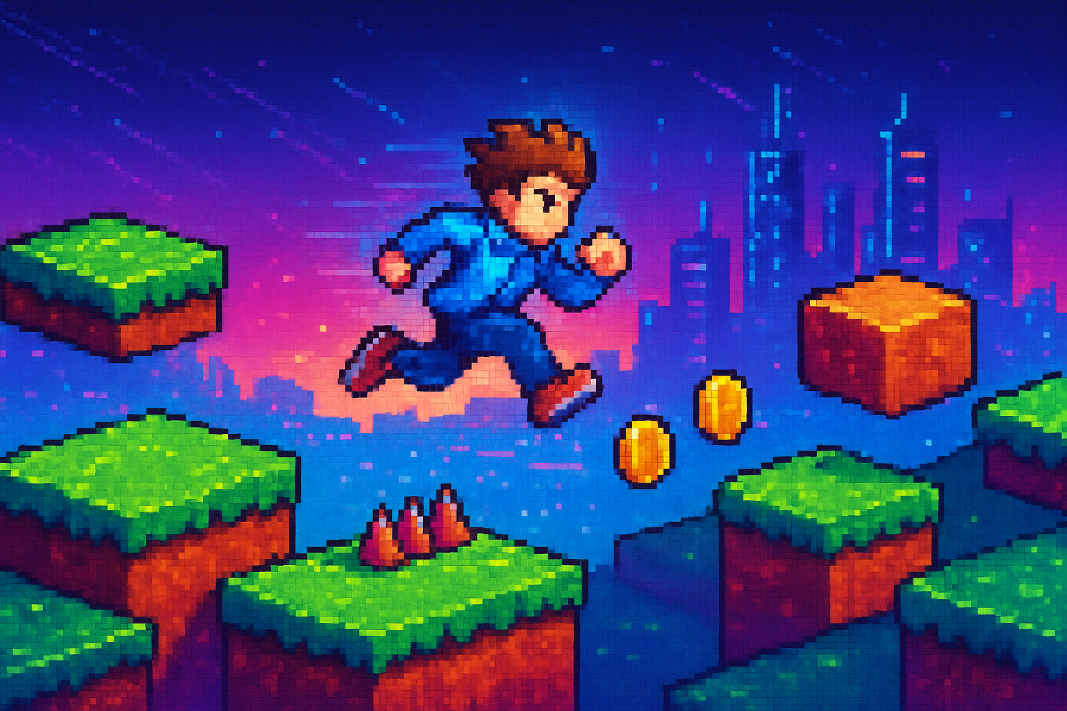 Pixel Pop Quiz - Rhythm Platformer by Jabali AI