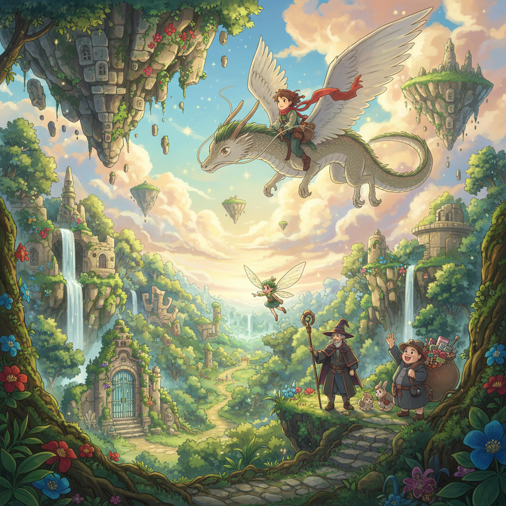 Islands of the Sky Dragon - Jabali AI Poster