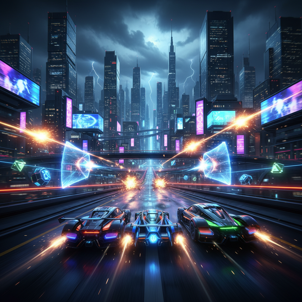 Neon Velocity: Combat Circuit - Jabali AI Poster