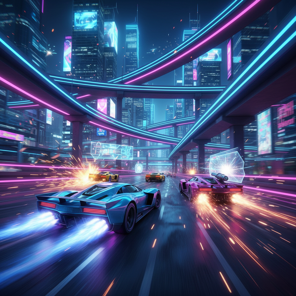 Neon Velocity: Circuit Combat - 3D Racing by Jabali AI