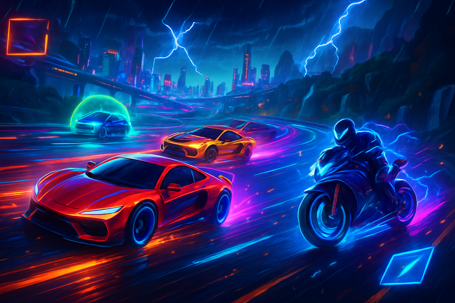 Neon Rivals: Combat Rush - 3D Racing by Jabali AI