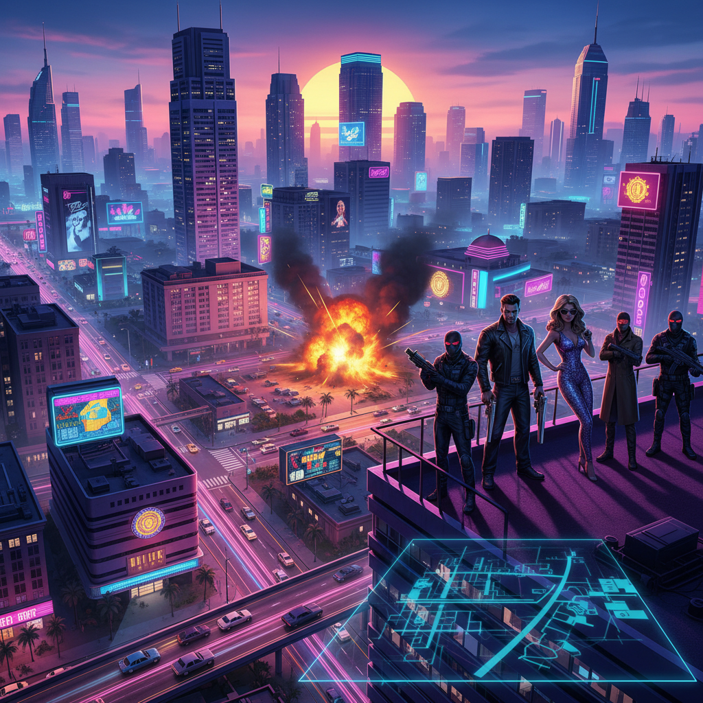 Neon Vice Rampage - 3D Open World by Jabali AI