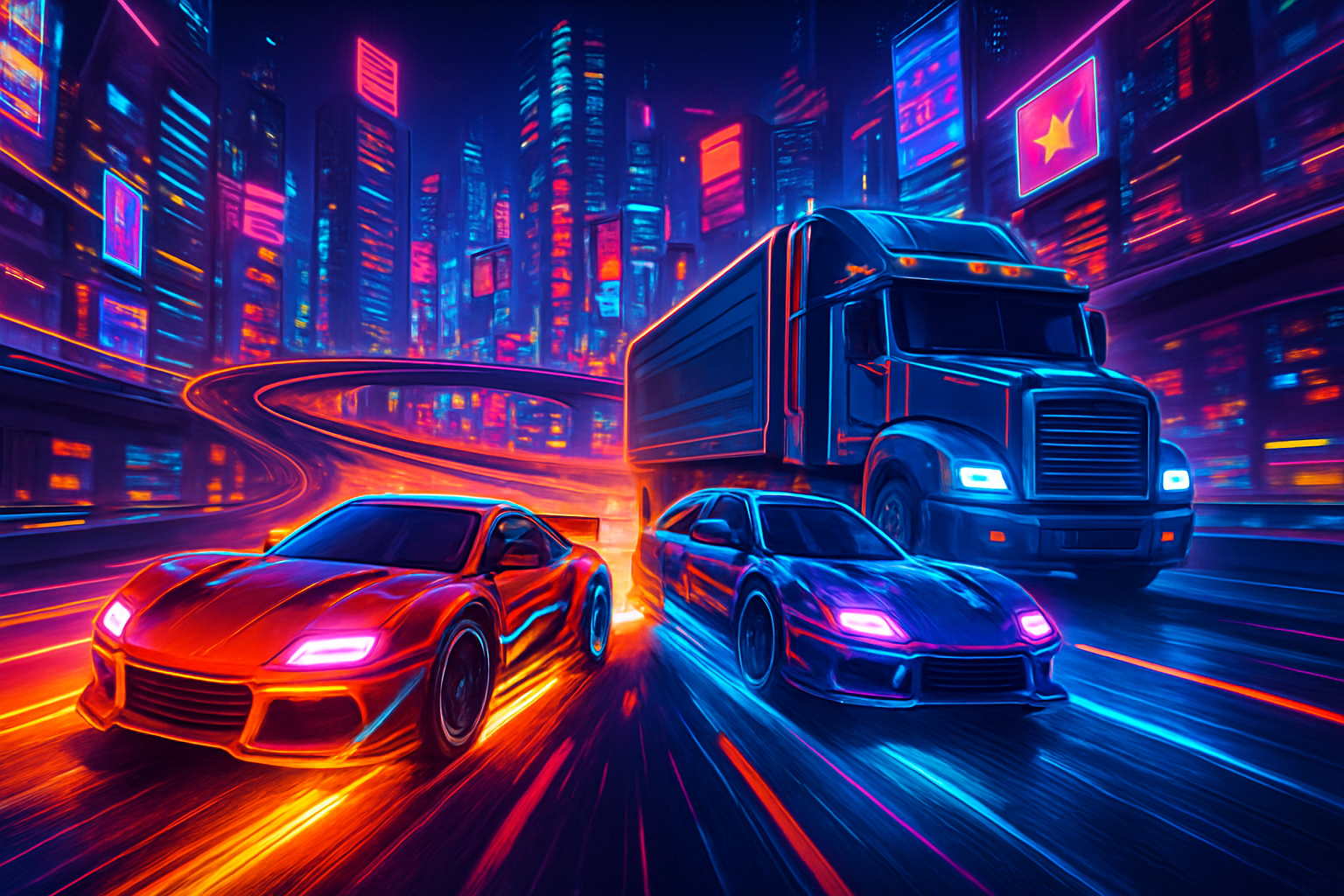 Neon Nitro Rivals - 3D Racing by Jabali AI