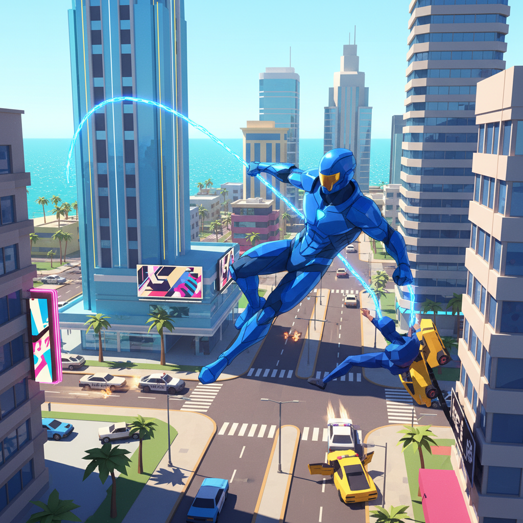 Neon Rope Rampage - 3D Open World by Jabali AI