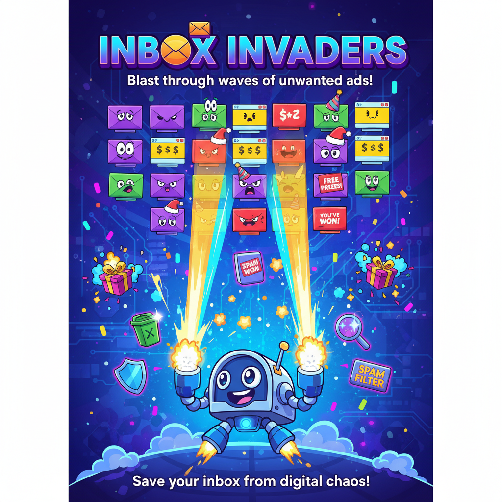 Inbox Invaders - Fixed Shooter Arcade by Jabali AI