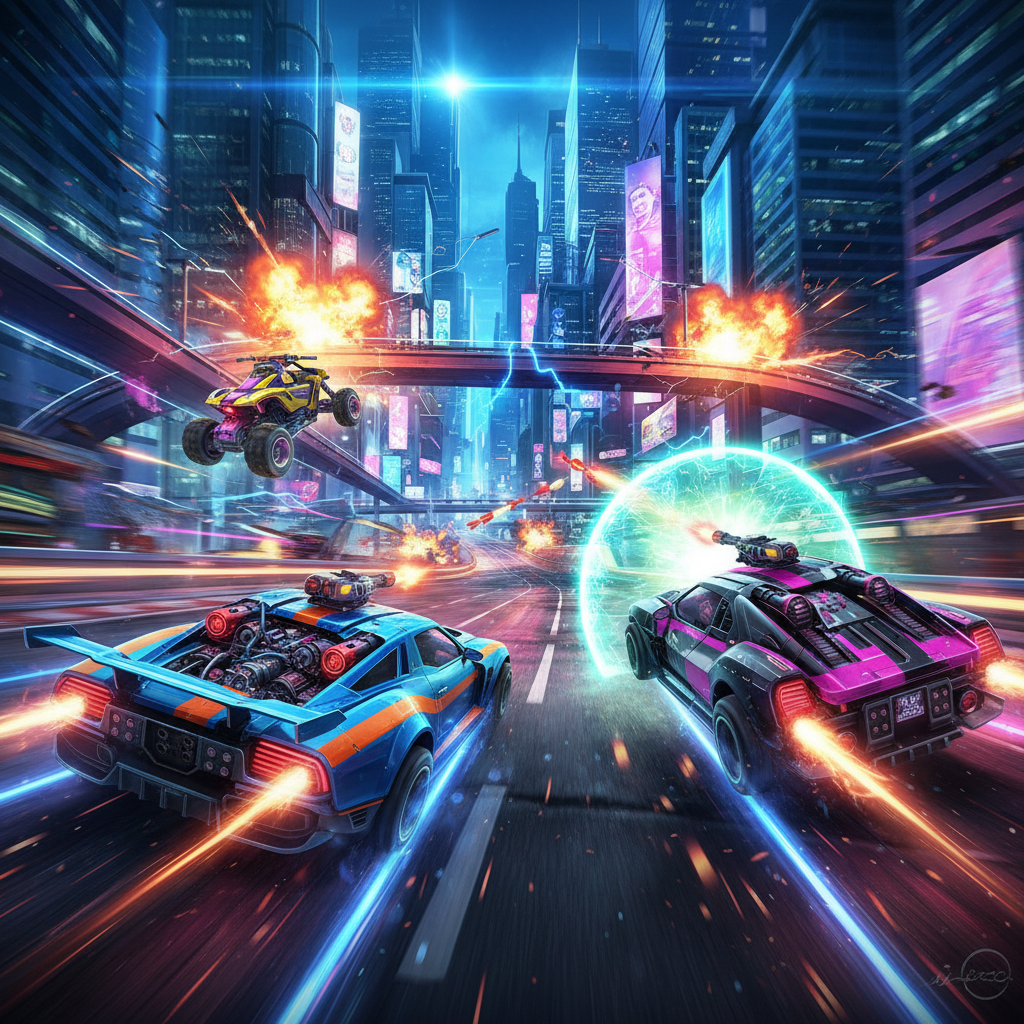 Neon Street Combat Racers - 3D Racing by Jabali AI