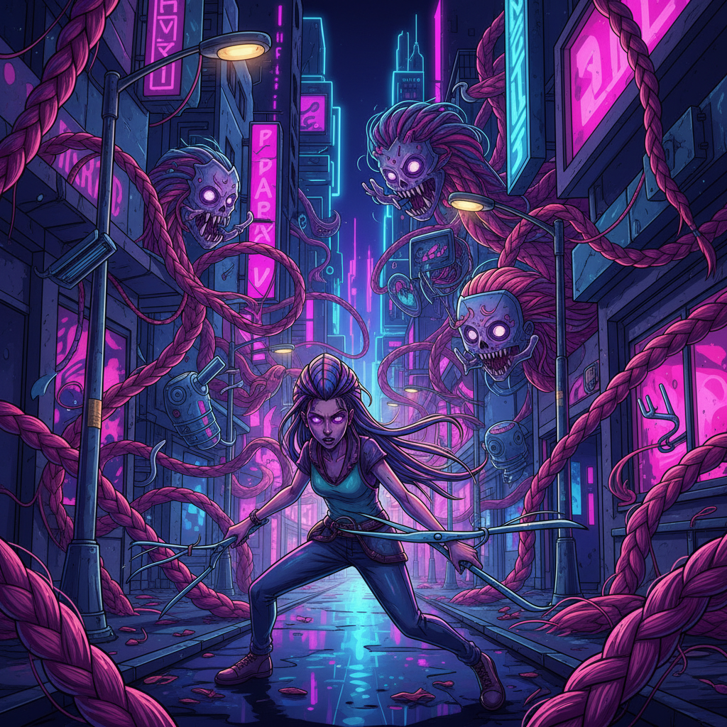 Neon Roots Unbound - Monster Chase by Jabali AI