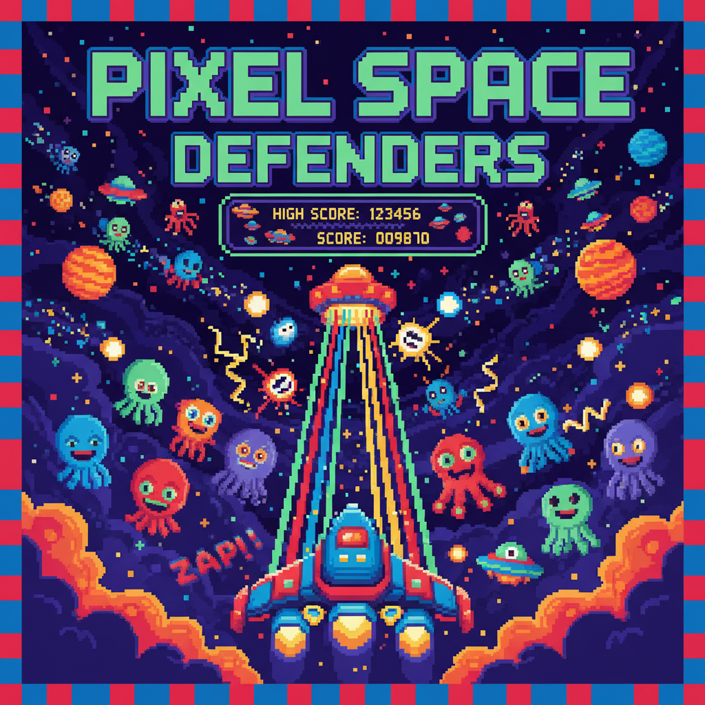 Pixel Space Defenders - Fixed Shooter Arcade by Jabali AI