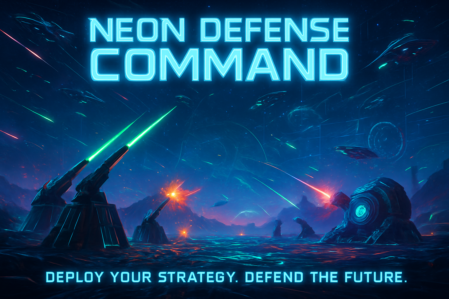 Neon Defense Command - Strategic Defense Arcade by Jabali AI