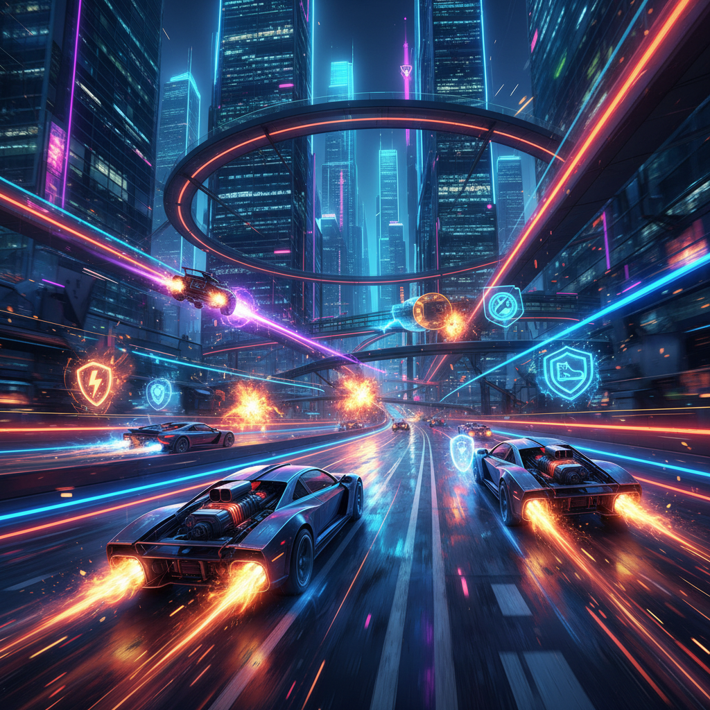 Neon Velocity: Turbo Mayhem - 3D Racing by Jabali AI