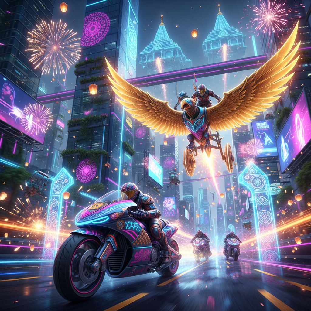 Mythic Neon Racers - 3D Racing by Jabali AI