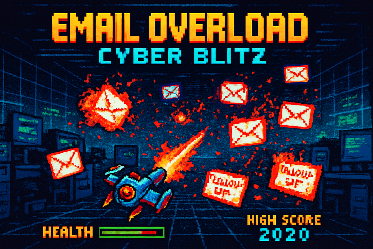 Email Overload: Cyber Blitz - Fixed Shooter Arcade by Jabali AI